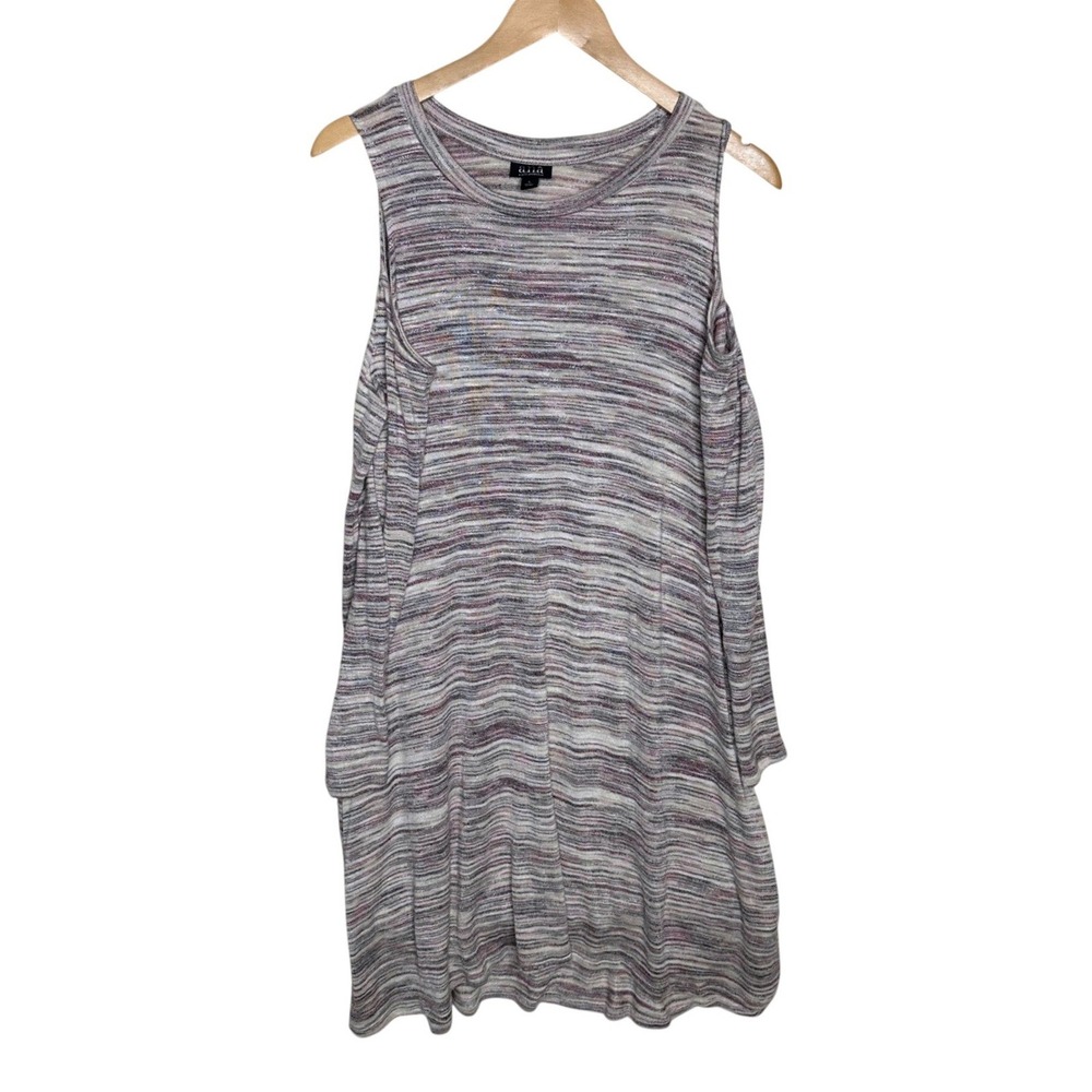 a.n.a. A New Approach Womens Large Cut Out Shoulder Purple Knit Dress